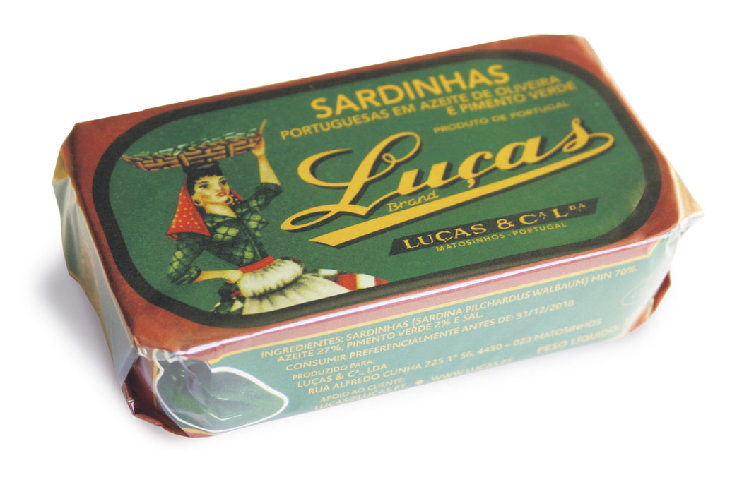 Luças - Portuguese Sardines in Olive Oil and Green Peppers