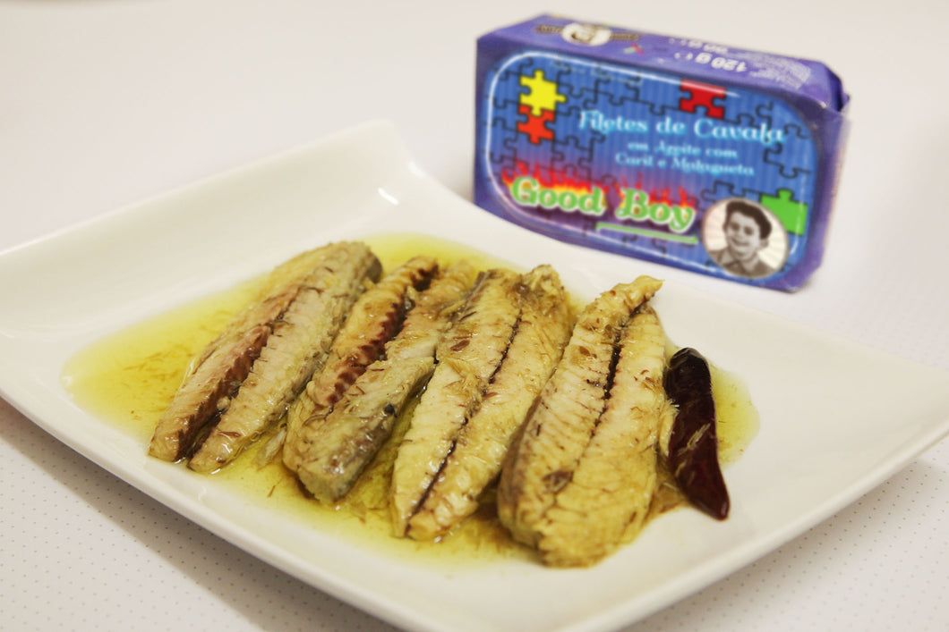 Good Boy - Filleted Mackerel in Olive Oil, Curry & Chilli